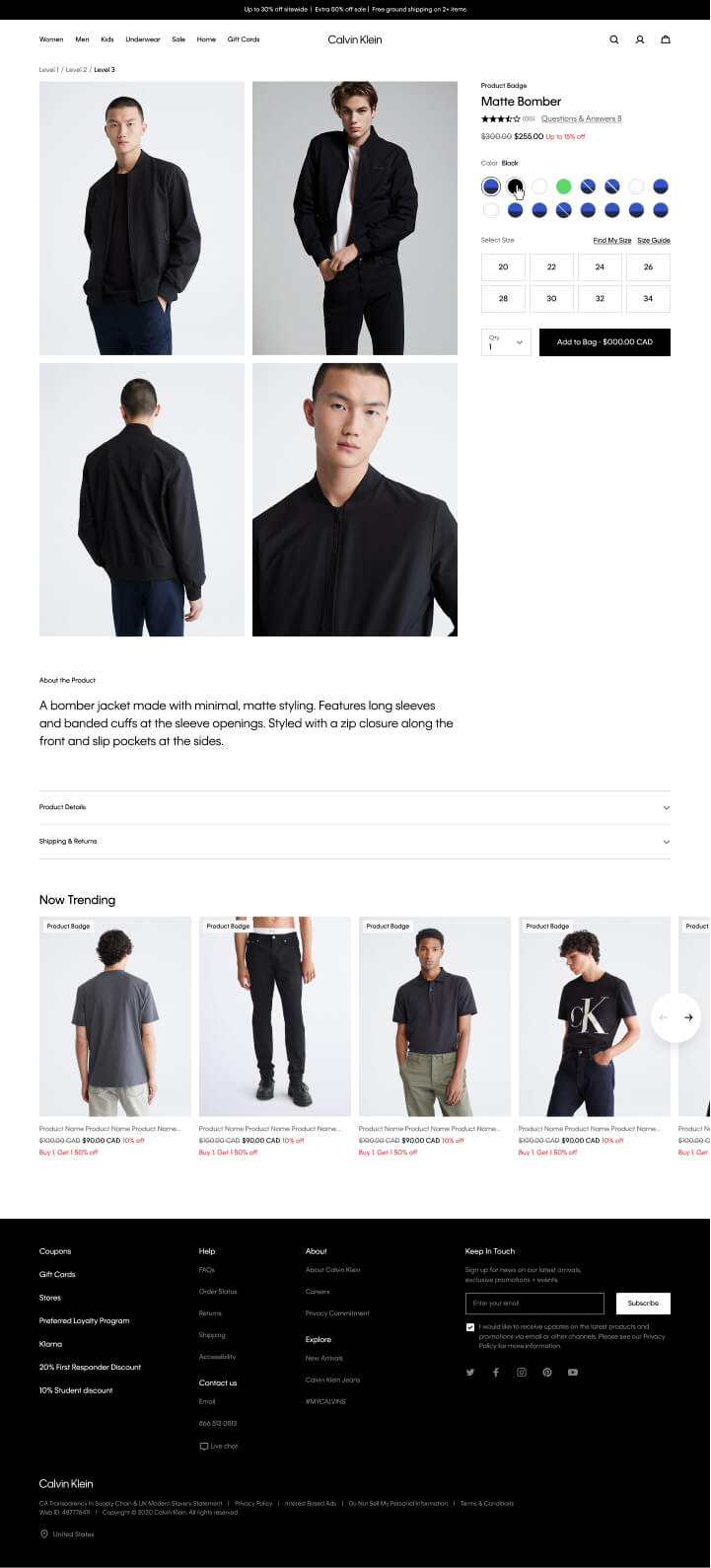 Calvin Klein Ecommerce Website Redesign