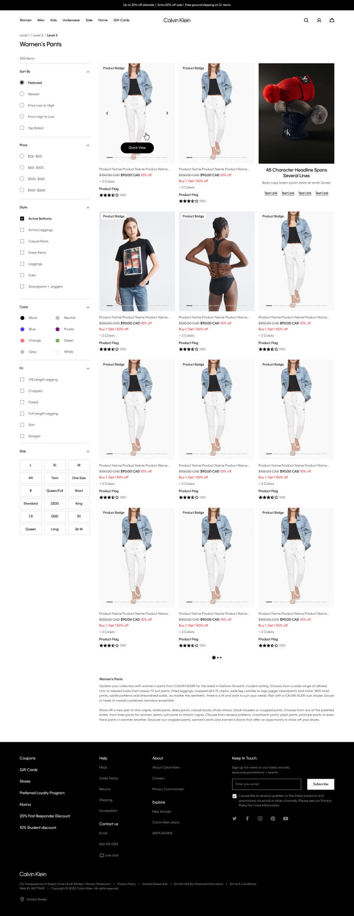 Calvin Klein Ecommerce Website Redesign